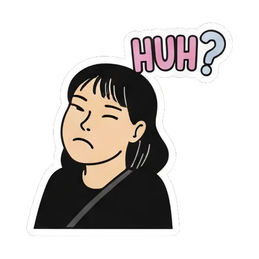 疑惑不解表情 Girl's Daily Moods sticker for expressive chats and social replies.
