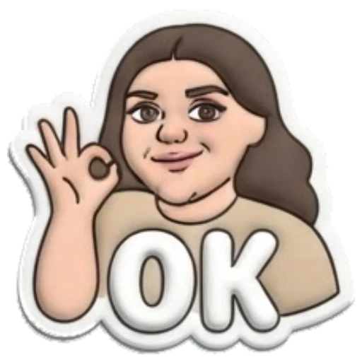 Girl making OK hand sign with happy expression Puffy Girl Daily Vibes sticker for expressive chats and social replies.