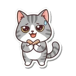 打招呼 Chibi Tabby's Moods sticker for expressive chats and social replies.