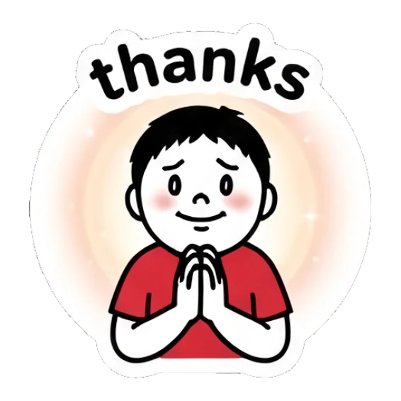 Soccer boy with hands together in prayer pose with 'thanks' text Keith Haring Style Soccer Boy sticker for expressive chats and social replies.