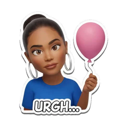 拿着气球的表情 Modern Girl Expressions sticker for expressive chats and social replies.