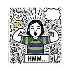 Girl flexing muscles 'WIN!' Doodle Girl's Mood Swings sticker for expressive chats and social replies.