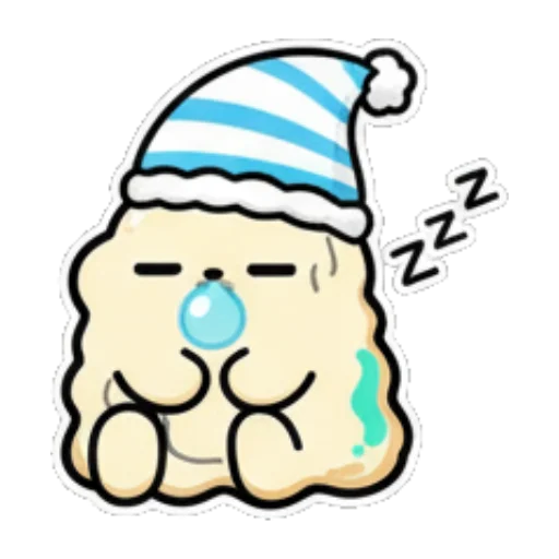 戴睡帽的团子打瞌睡 Cute Chef Dumpling Stickers sticker for expressive chats and social replies.