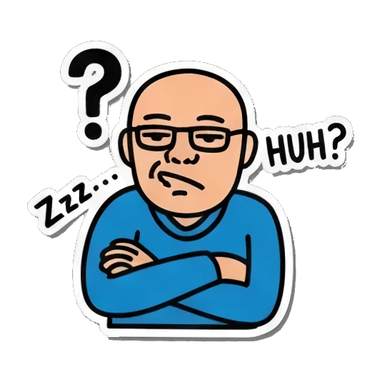 sad face with omg text Bald Guy Pop Art Vibes sticker for expressive chats and social replies.
