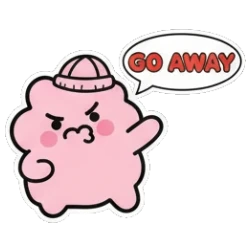 Sticker 16 from Pink Blob Buddies, designed for expressive chats, social replies, and everyday reactions.