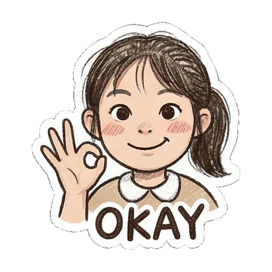 girl showing okay hand sign Little Girl Daily Vibes sticker for expressive chats and social replies.
