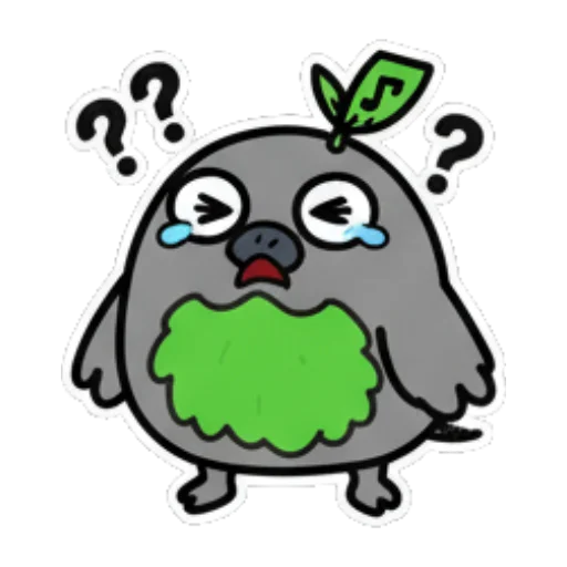 疑惑不解问号脸 Cute Leaf Creature Expressions sticker for expressive chats and social replies.