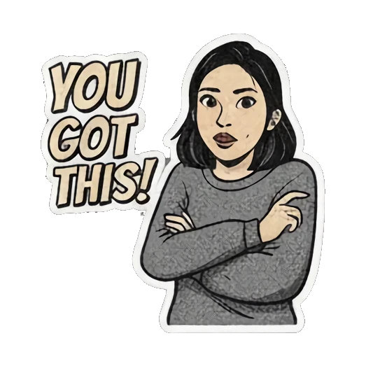 困惑挠头HUH Streetwear Girl Vibes sticker for expressive chats and social replies.