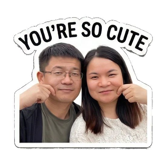 couple touching faces Sweet Couple Moments sticker for expressive chats and social replies.