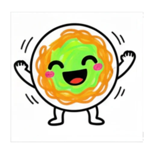 开心挥手小团子。 Green Blob Expressive Stickers sticker for expressive chats and social replies.