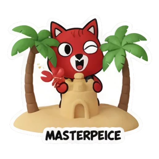 squirrel building sandcastle Summer Red Squirrel Adventures sticker for expressive chats and social replies.