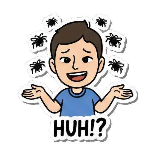 confused expression Summer Boy Adventures sticker for expressive chats and social replies.