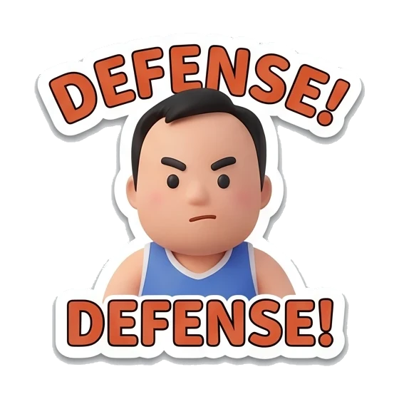 intense defense stance Basketball Pro Boy sticker for expressive chats and social replies.