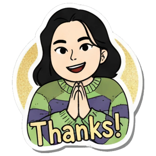Girl praying with Thanks text Daily Life of a Girl sticker for expressive chats and social replies.
