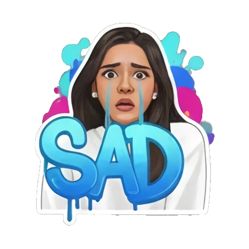 伤心流泪Sad Graffiti Girl Vibes sticker for expressive chats and social replies.