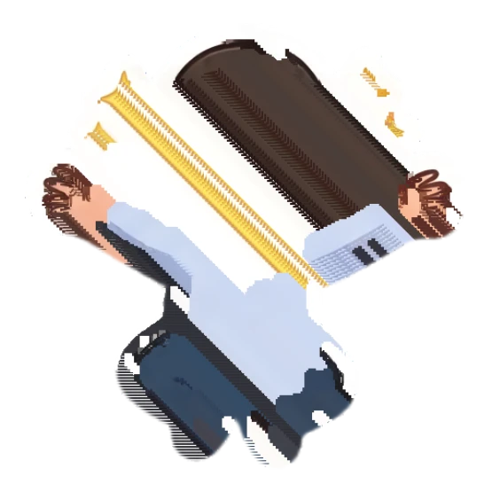 Bearded man jumping with excitement and star-shaped eyes Cheerful Bearded Office Guy sticker for expressive chats and social replies.