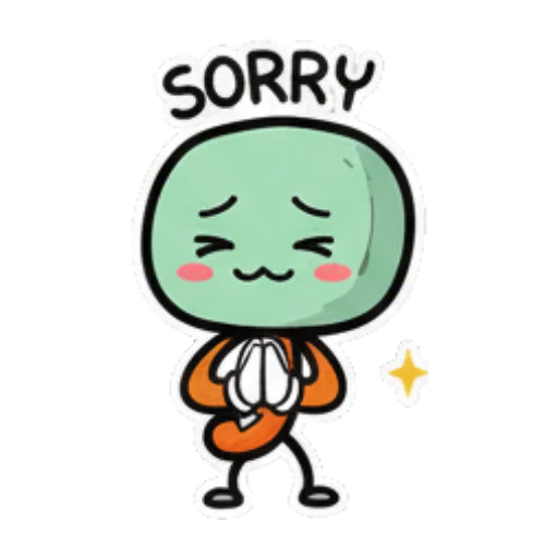 合十抱歉 Expressive Green Blob sticker for expressive chats and social replies.