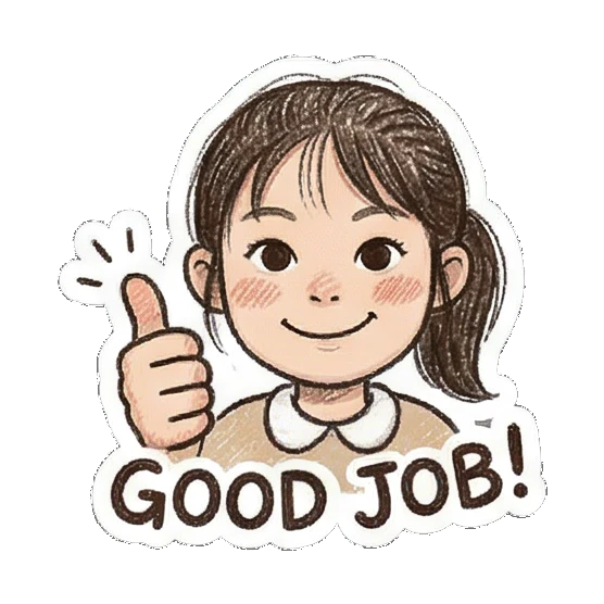 little girl giving a thumbs up Little Girl Daily Vibes sticker for expressive chats and social replies.
