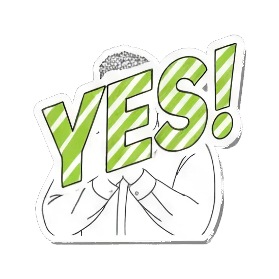 Man nodding with Yes text Office Guy Daily Vibes sticker for expressive chats and social replies.