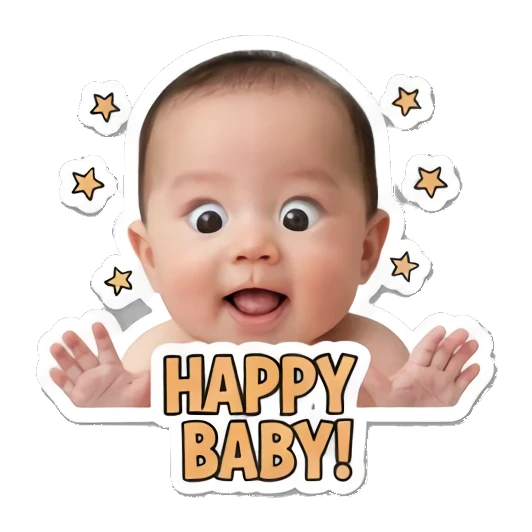 开心的惊喜表情 Little Baby Expressions sticker for expressive chats and social replies.