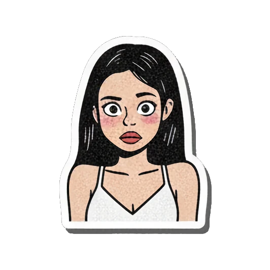Girl with neutral expression, no text Retro Comic Girl Expressions sticker for expressive chats and social replies.