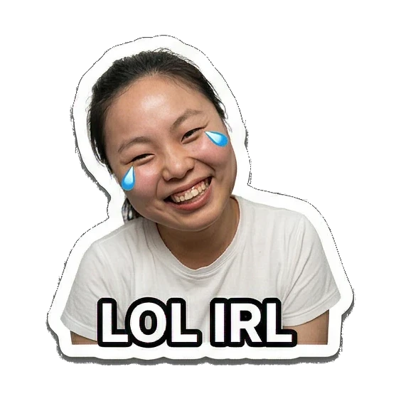 Girl laughing with tears Hip-hop Girl Daily Vibes sticker for expressive chats and social replies.