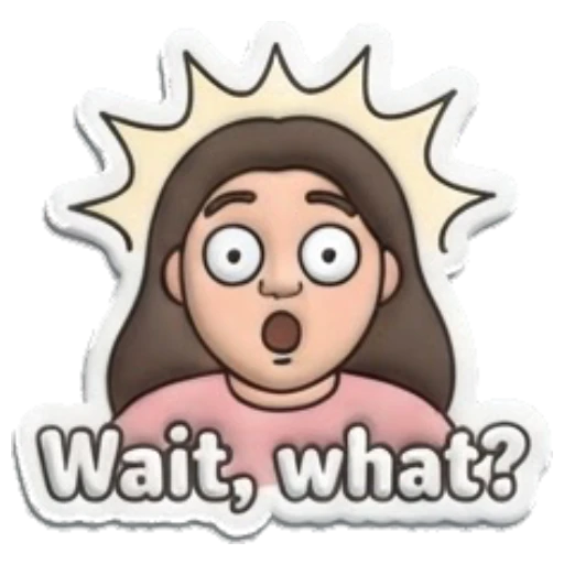 Girl looking shocked with wide eyes and lightburst Puffy Girl Daily Vibes sticker for expressive chats and social replies.