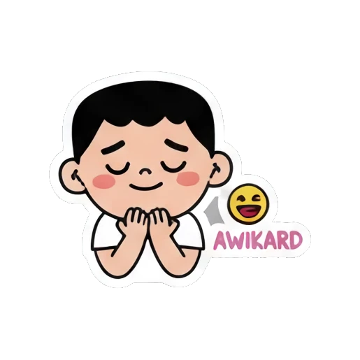 awkward boy shy AWIKARD Little Boy's Big Feelings sticker for expressive chats and social replies.