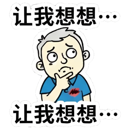 Man thinking with a finger on his chin Office Guy Daily Vibes sticker for expressive chats and social replies.
