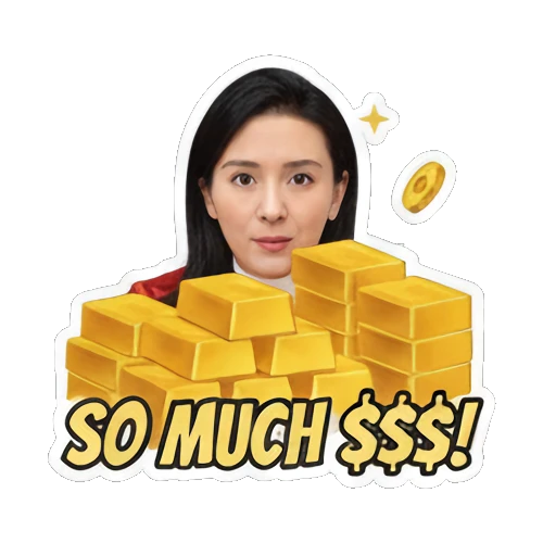 挥舞如意大赢家 Wealthy Lady Fortune sticker for expressive chats and social replies.
