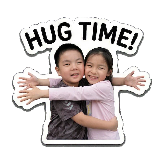 温馨的兄妹拥抱 Siblings Daily Vibes sticker for expressive chats and social replies.