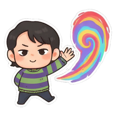 日常情绪表达 Striped Kid's Daily Moods sticker for expressive chats and social replies.
