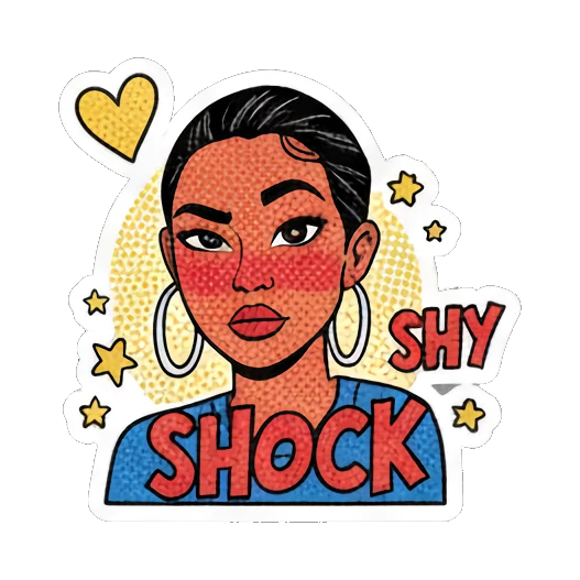 困惑的女孩歪头 Retro Pop Girl Expressions sticker for expressive chats and social replies.