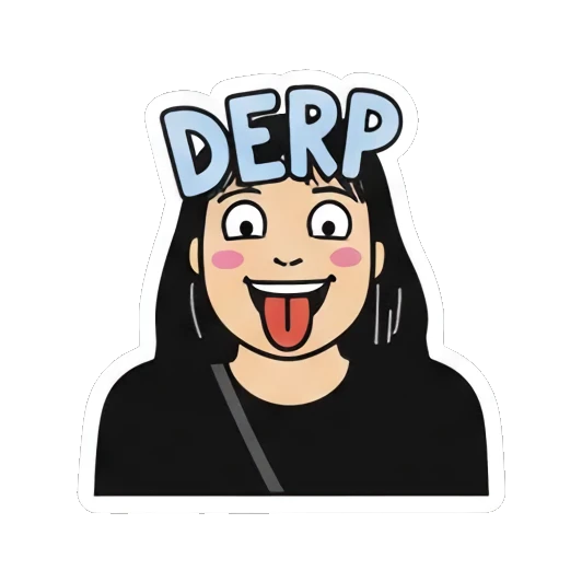 吐舌搞怪女孩 Girl's Daily Moods sticker for expressive chats and social replies.
