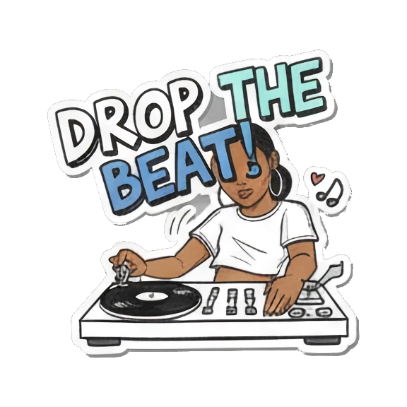 专业DJ打碟动作 Urban Diva Vibes sticker for expressive chats and social replies.