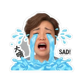 crying mother with tears Cheerful Mom Daily Life sticker for expressive chats and social replies.