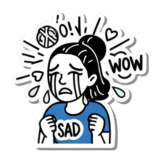 女孩思考SMH Pop Art Girl Expressions sticker for expressive chats and social replies.