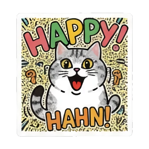 cat looking shocked with lightning Pop Art Cat Vibes sticker for expressive chats and social replies.