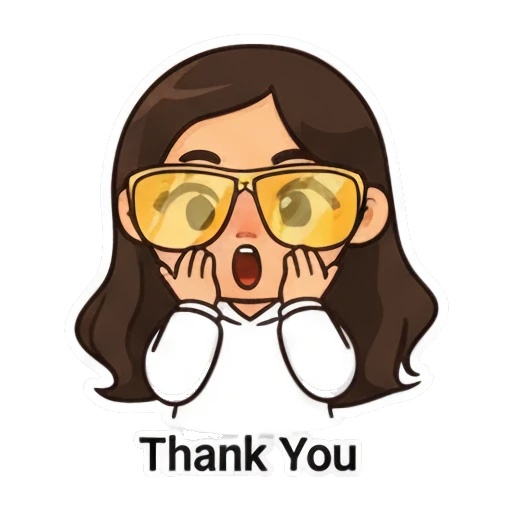 Thankful girl with hands together and yellow sunglasses Cool Girl Daily Vibes sticker for expressive chats and social replies.
