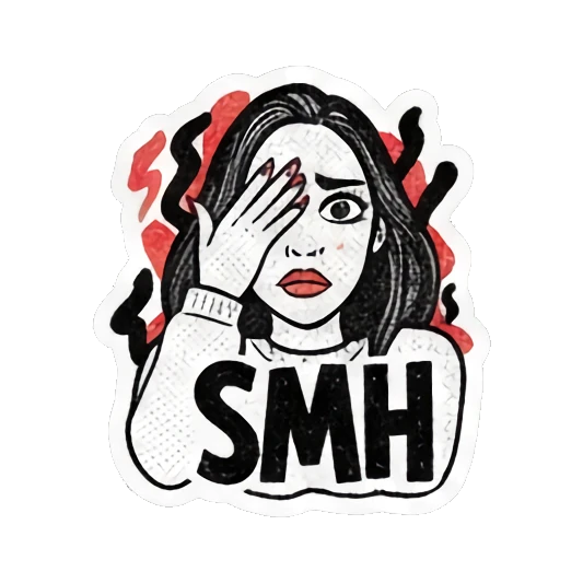 遮眼摇头SMH Gritty Girl Moods sticker for expressive chats and social replies.