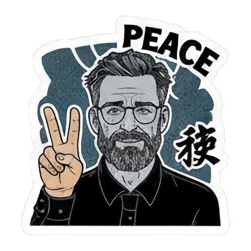 Everyday mood communication Ukiyo-e Man's Moods sticker for expressive chats and social replies.