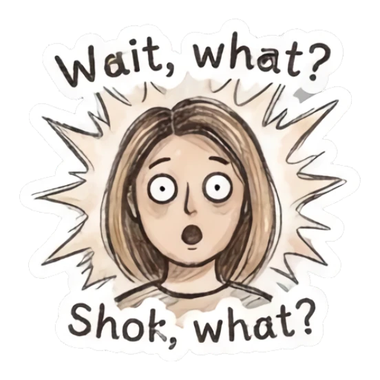 Girl looking shocked with wide eyes and open mouth Sketchy Girl Daily Vibes sticker for expressive chats and social replies.