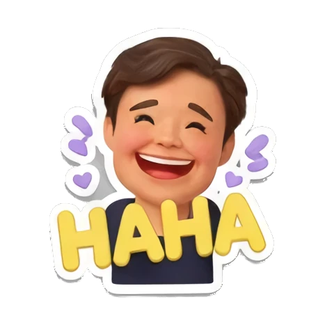 男孩捧腹大笑 Cheerful Boy 3D Expressions sticker for expressive chats and social replies.