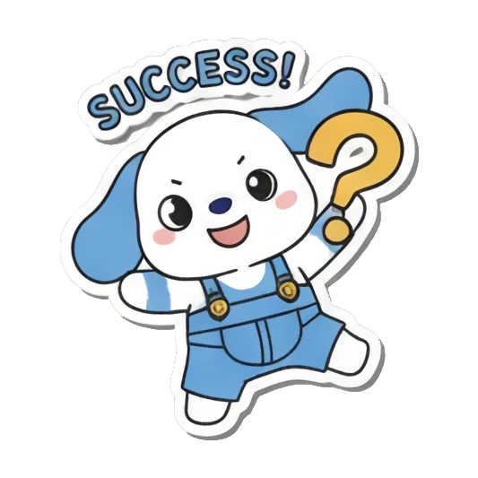 Puppy jumping with SUCCESS! Little Scientist Puppy sticker for expressive chats and social replies.