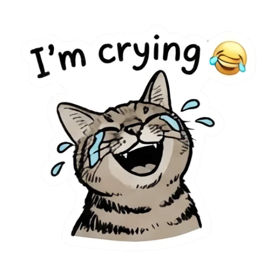 Laughing cat crying tears of joy Doctor Tabby Cat Daily sticker for expressive chats and social replies.