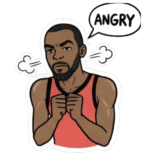 Man looking angry with steam from ears and text ANGRY Cool Guy Daily Vibes sticker for expressive chats and social replies.
