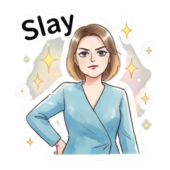 Confident young woman posing with hands on hips Modern Girl Expressions sticker for expressive chats and social replies.