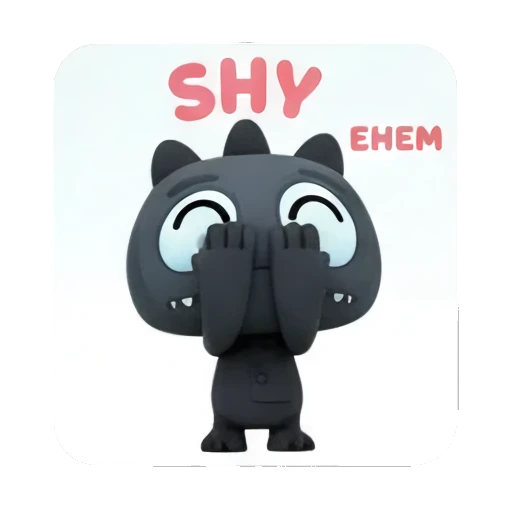 Shy monster covering eyes with hands and text SHY Little Dark Monster Daily sticker for expressive chats and social replies.