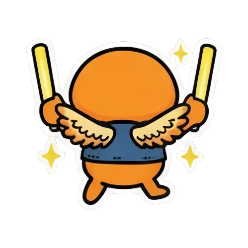 水獭挥棒庆祝 Winged Otter Daily Fun sticker for expressive chats and social replies.