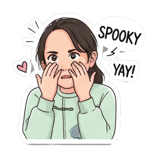 Silly and playful face Daily Life of a Lively Girl sticker for expressive chats and social replies.